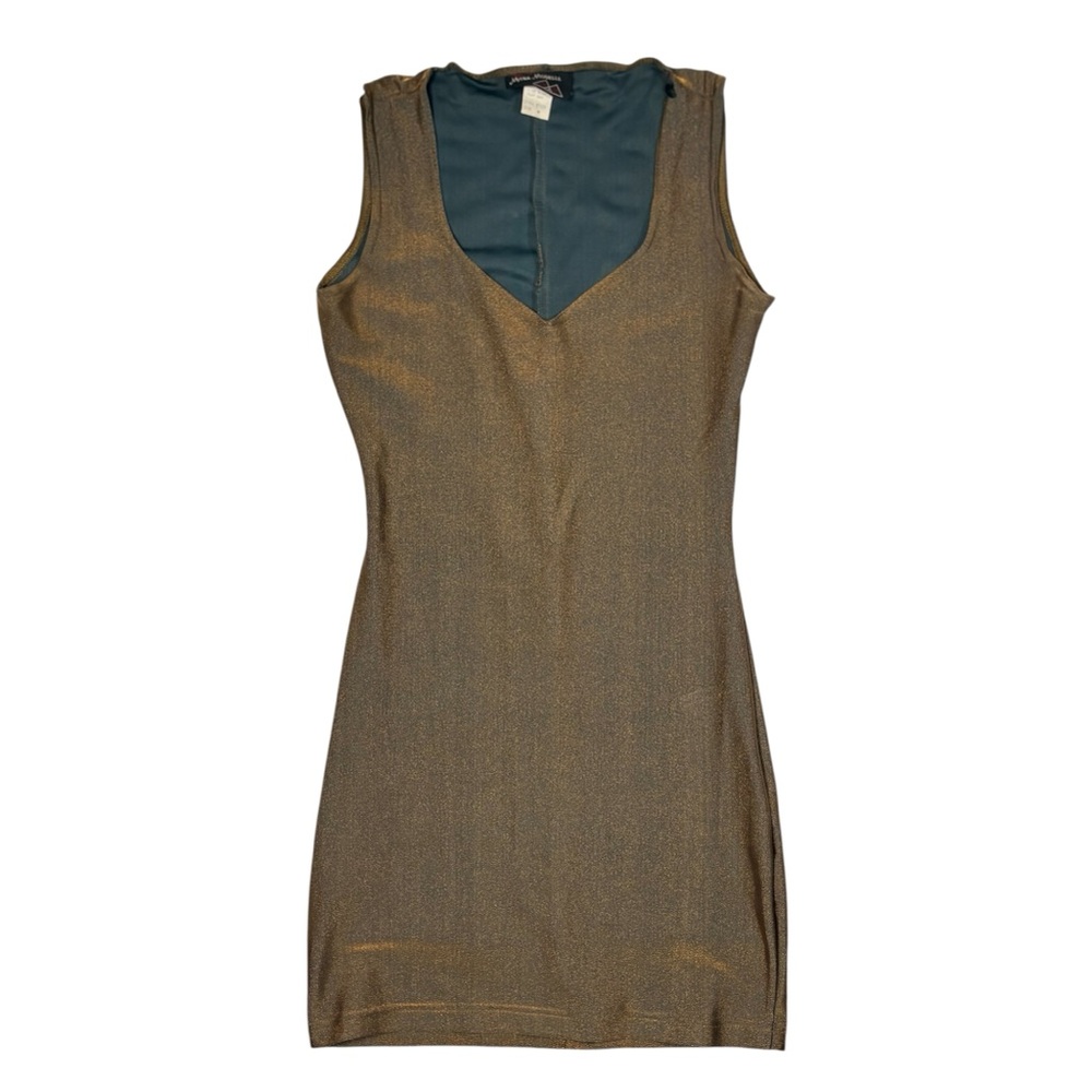 90s Metallic Gold Mini Dress
